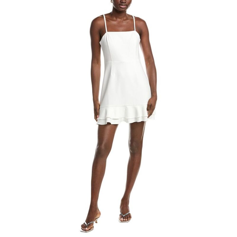 French Connection Womens Whisper Double Frill Dress, White